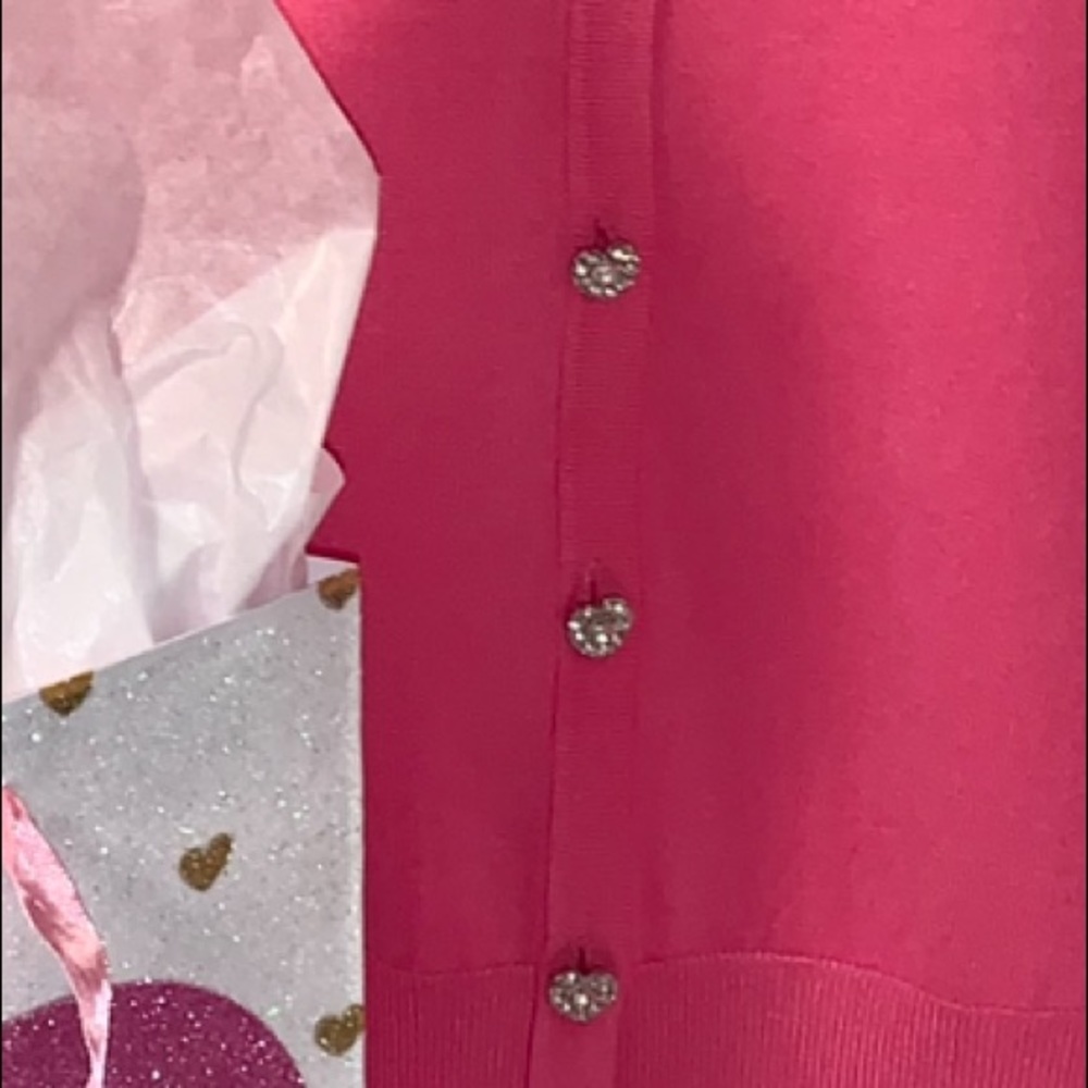 BLING New Heart Rhinestone Pink Sweater - Picture 6 of 6